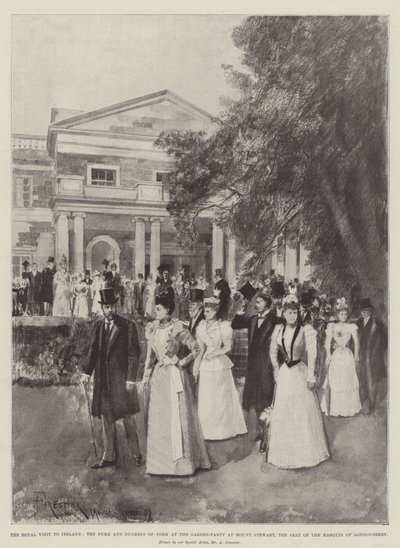 The Royal Visit to Ireland, the Duke and Duchess of York at Garden-Party at Mount Stewart, the Seat of the Marquis of Londonderry by Amedee Forestier